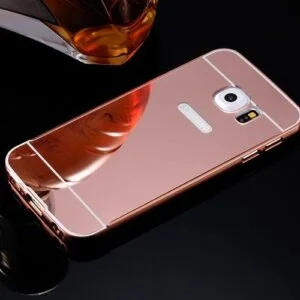 Samsung Galaxy S6 edge - Zlato Roza elegantni aluminijast zrcalni ovitek
