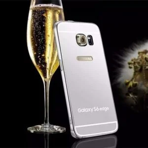 Samsung Galaxy S6 edge - Srebrn elegantni aluminijast zrcalni ovitek