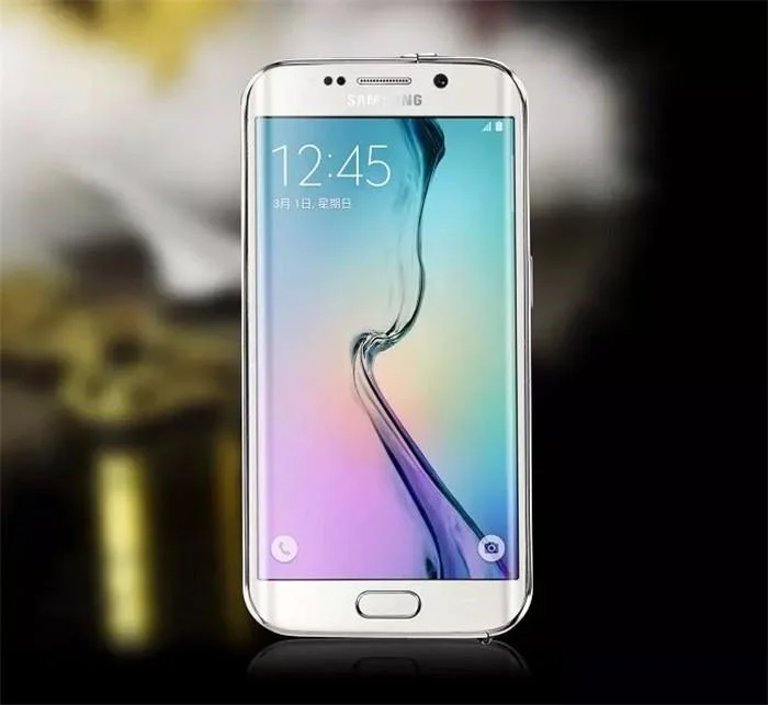 Samsung Galaxy S6 edge - Srebrn elegantni aluminijast zrcalni ovitek - slika 3